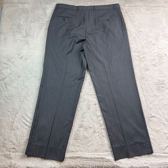 Giorgio Armani Black Label Grey Pinstripe Dress Pants Mens Size 38 Wool - Picture 2 of 12